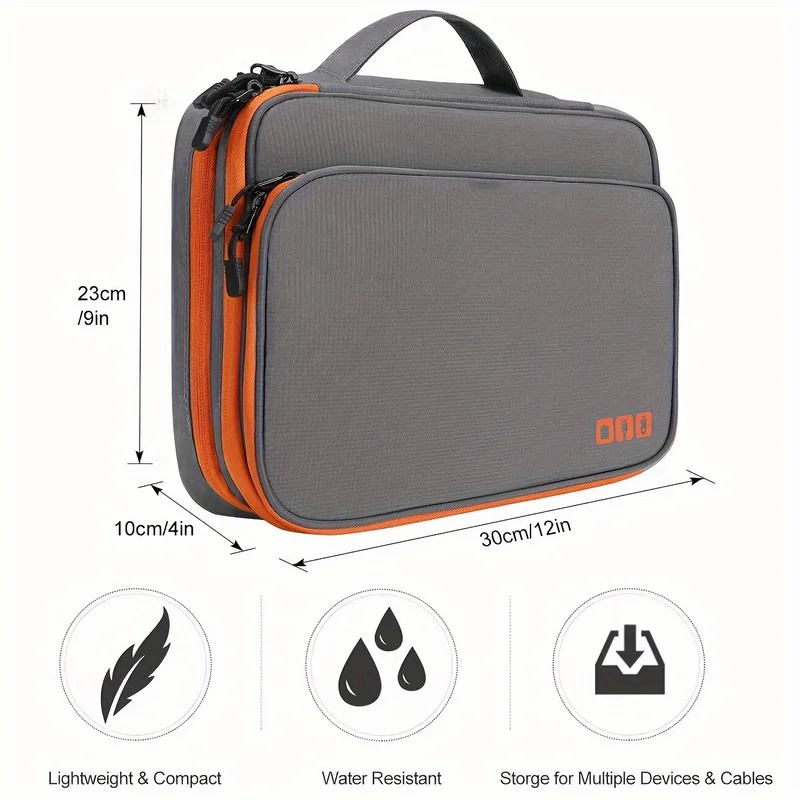 多層構造の電子機器収納ポーチ。USBケーブル、充電器、デジタ - Tech Accessories Case のレビューと価格