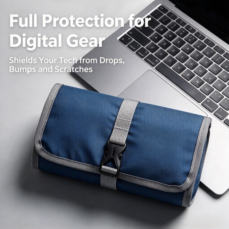 大容量ケーブル収納バッグ。USB充電器やイヤホンケーブルなど - Tech Accessories Travel Organizer Pouch のレビューと価格