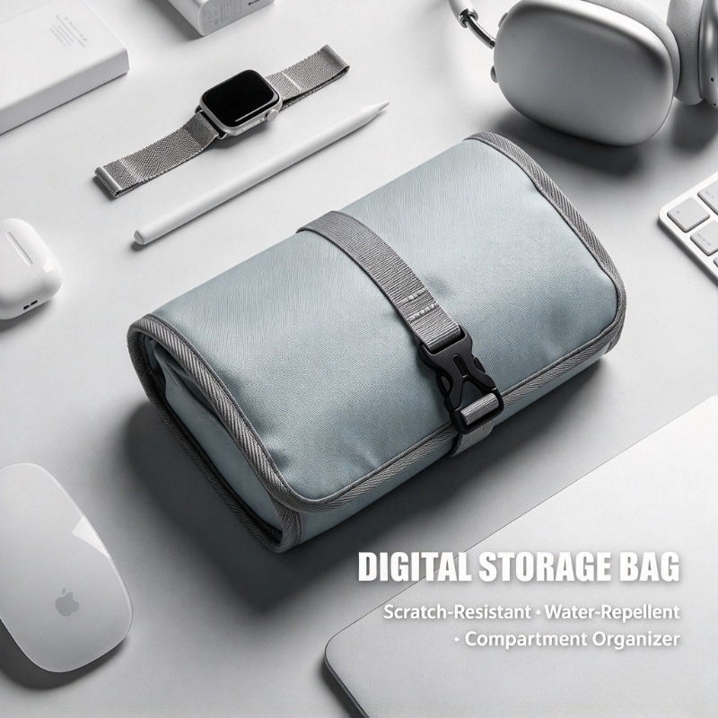 大容量ケーブル収納バッグ。USB充電器やイヤホンケーブルなど - Tech Accessories Travel Organizer Pouch のレビューと価格